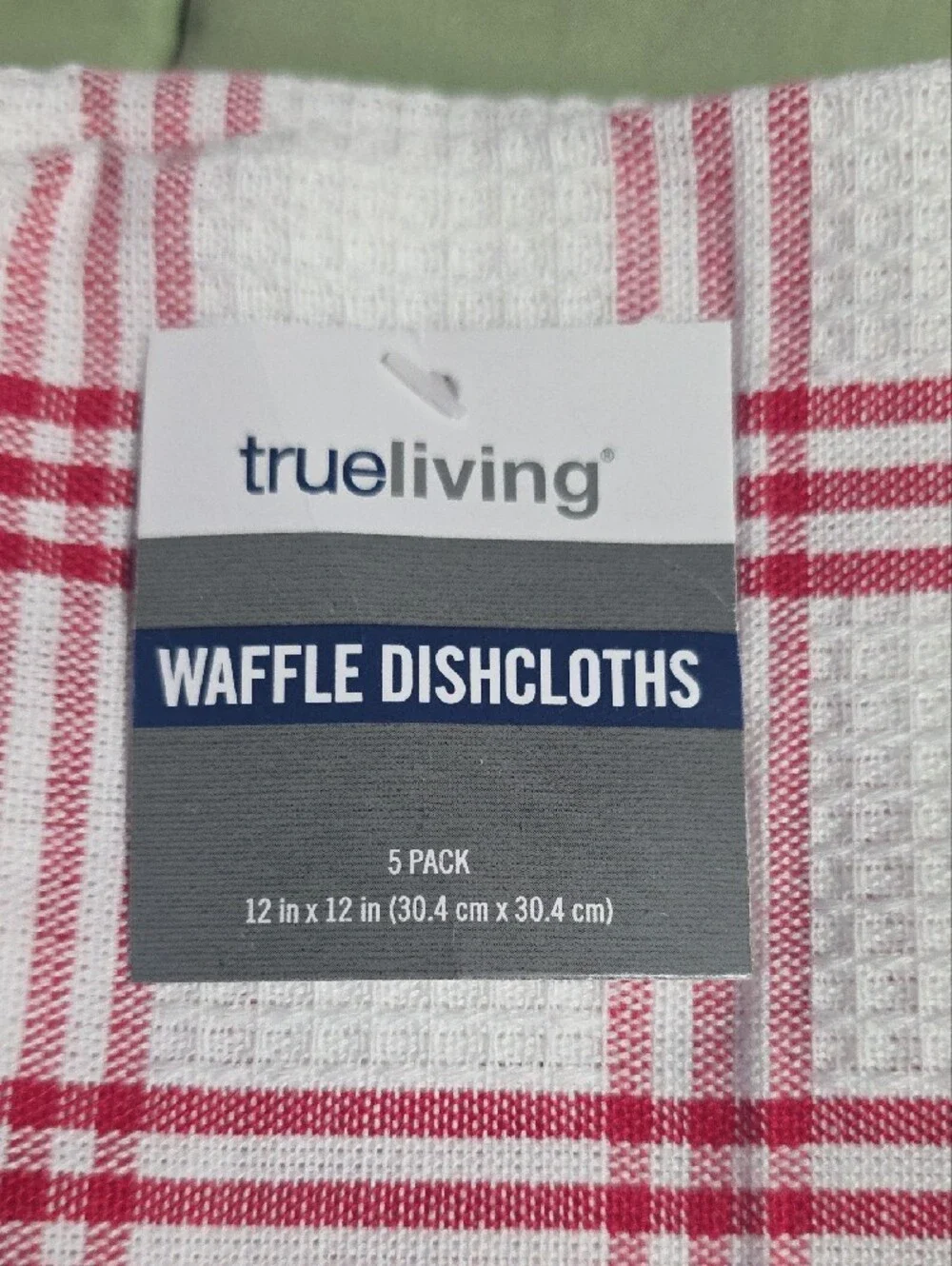 Red & White Waffle Dishcloths, 5pk